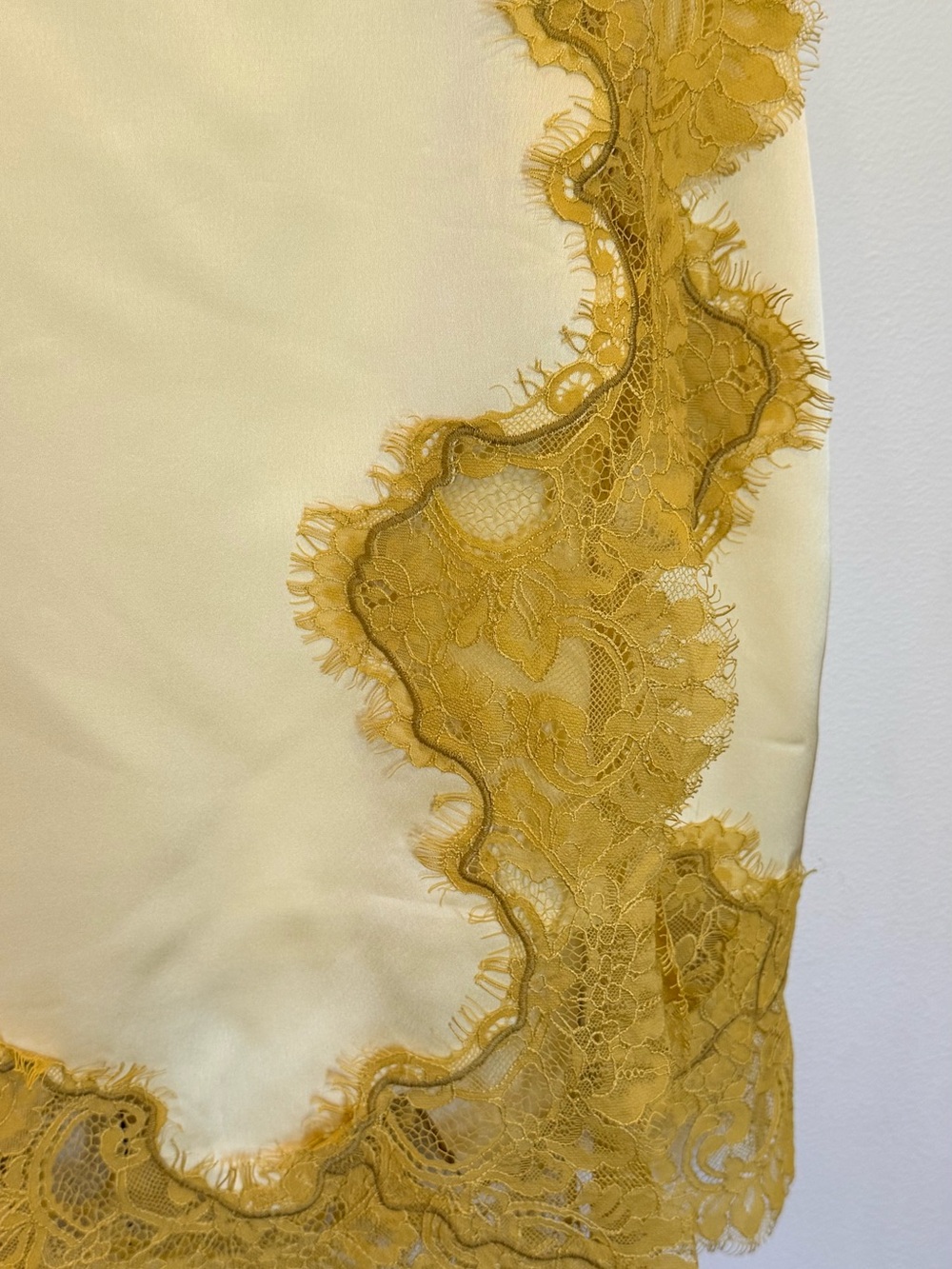Vici Satin Lace-Trim Mini Skirt in Yellow - Picture 9 of 12